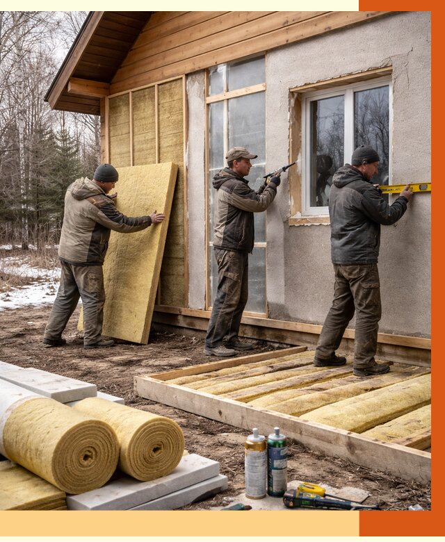 Утепление дачного дома в Северодвинске от 4807 руб/м2 — недорого | ТепломастерСвр