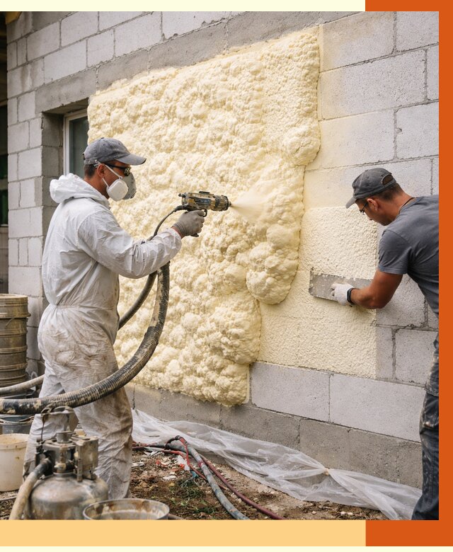 Утепление дома из газобетона ППУ в Северодвинске от 4858 руб./м² под ключ | ТепломастерСвр