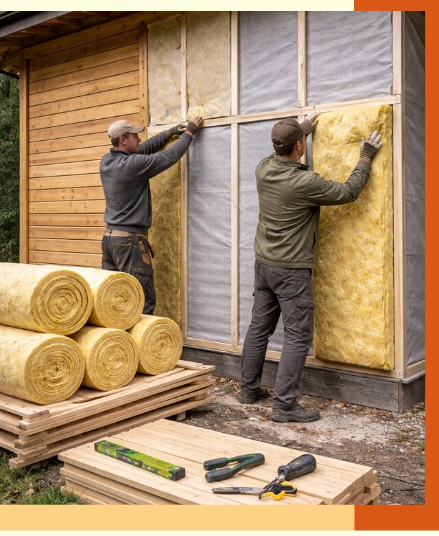 Утепление бани снаружи в Северодвинске от 86029 руб. под ключ | ТепломастерСвр