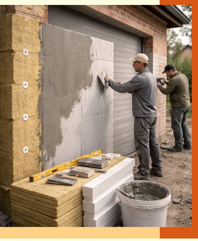 Утепление гаража снаружи в Северодвинске от 4251 руб. за м2 — наружное утепление под ключ | ТепломастерСвр