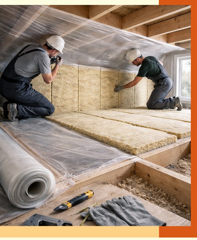 Утепление перекрытий в Северодвинске от 2884 руб/м2 — утепление межэтажных и чердачных | ТепломастерСвр